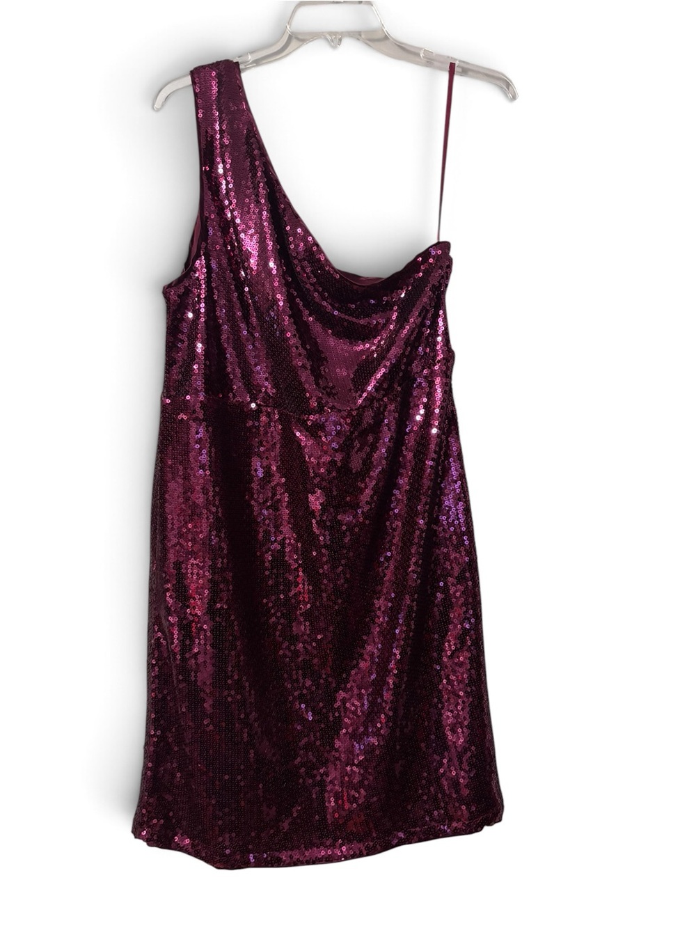 torrid One-Shoulder mini Sequin wine tasting Dress - Magenta - Picture 2 of 5
